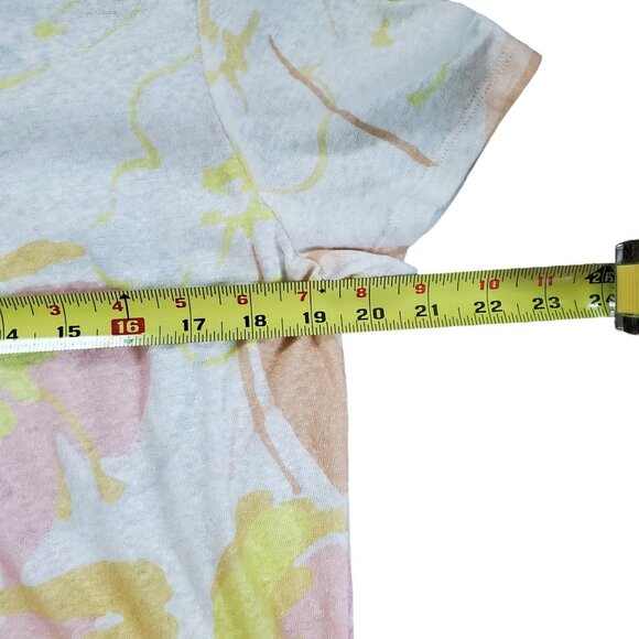 Ted Baker White/Yellow/Pink Watercolor Floral Ciana V-Neck Linen Top 2 - Picture 15 of 15